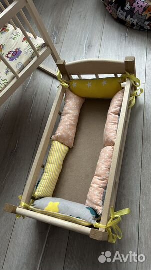 Кровать деревянная кукольная двухъярусная