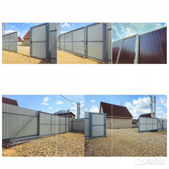 Забор из профнастила откатные ворота