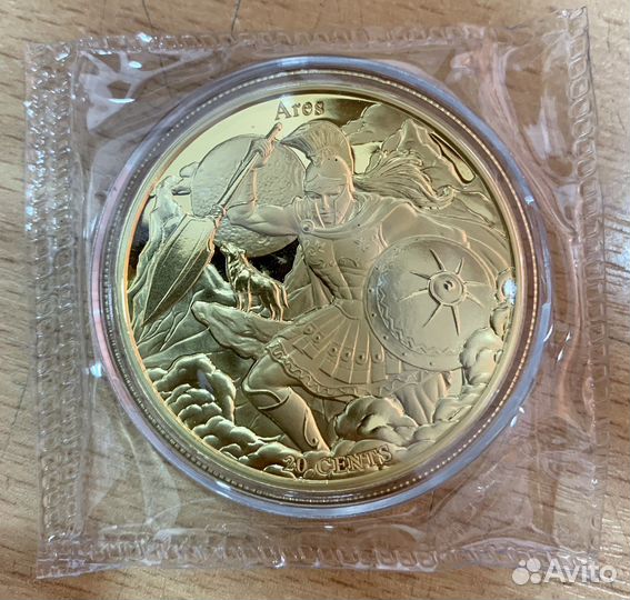 Монета Самоа 20 центов. Скорпион, покровитель Арес