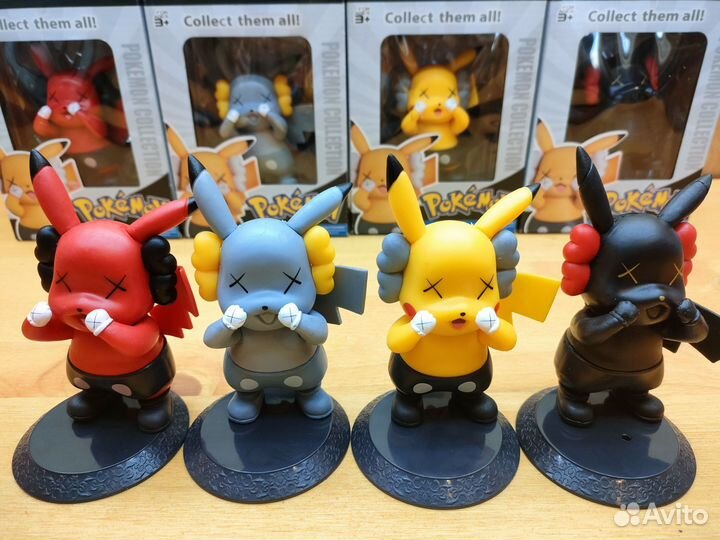 Kaws Pokemon Pikachu 4шт Покемон Пиаяу