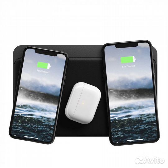 Беспроводная зарядка станция Nomad кожа/дерево