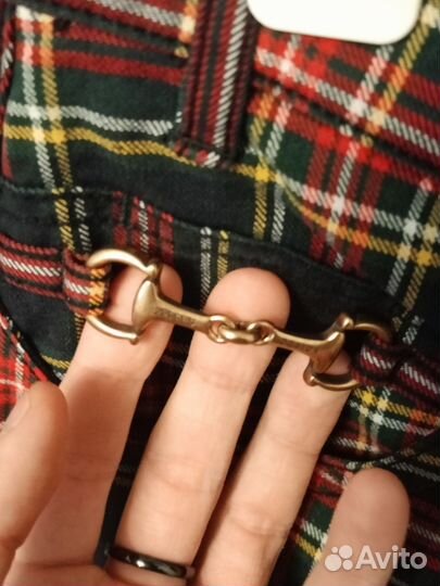 Джинсы клетчатые