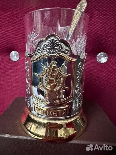 Хрустальный стакан в подстаканнике