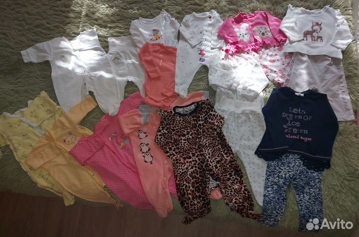 Детские вещи пакетом от 0 до года для девочки