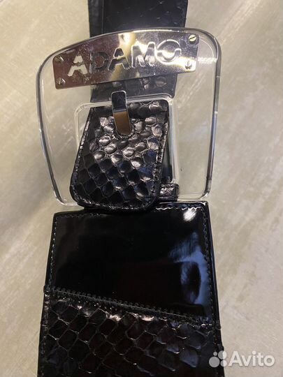 Ремень новый вставки из кожи питона