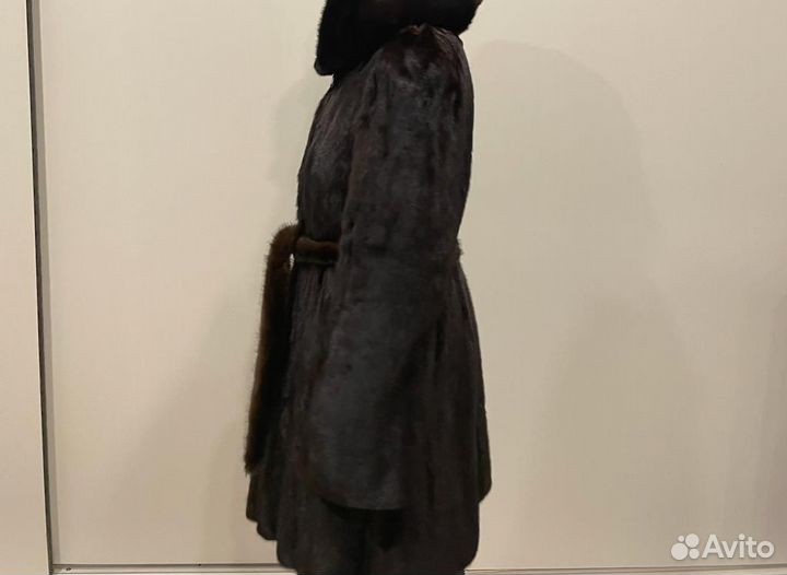 Шуба норковая с капюшоном 42 44 бу