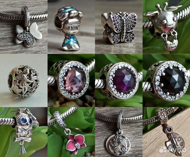 Пандора 925ale кольцо шарм браслет