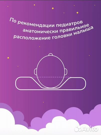 Анатомическая подушка для новорожденных