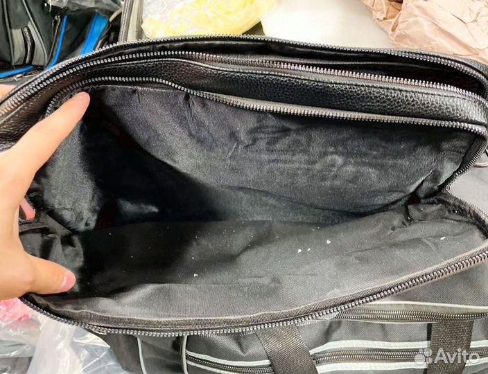 Мужская кожаная сумка для документов и ноутбука