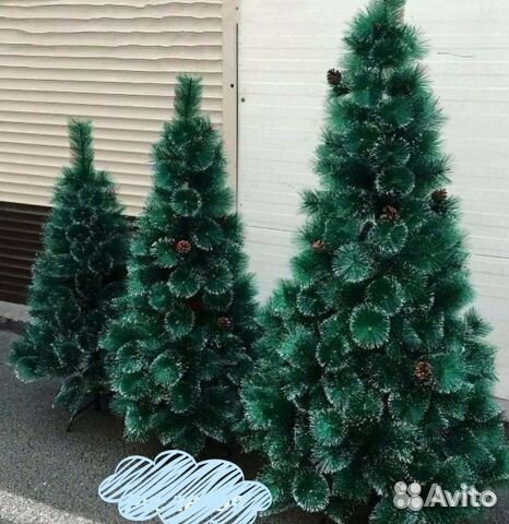 Елка искусственная 240 см, новая, + гирлянда
