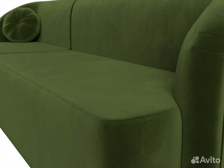 Диван прямой Лига-027 угол левый, микровельвет, зеленый