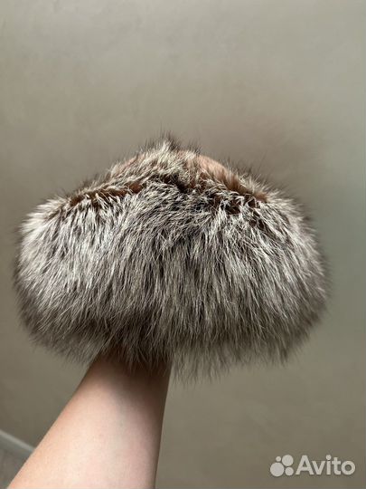 Шапка енот коричневая