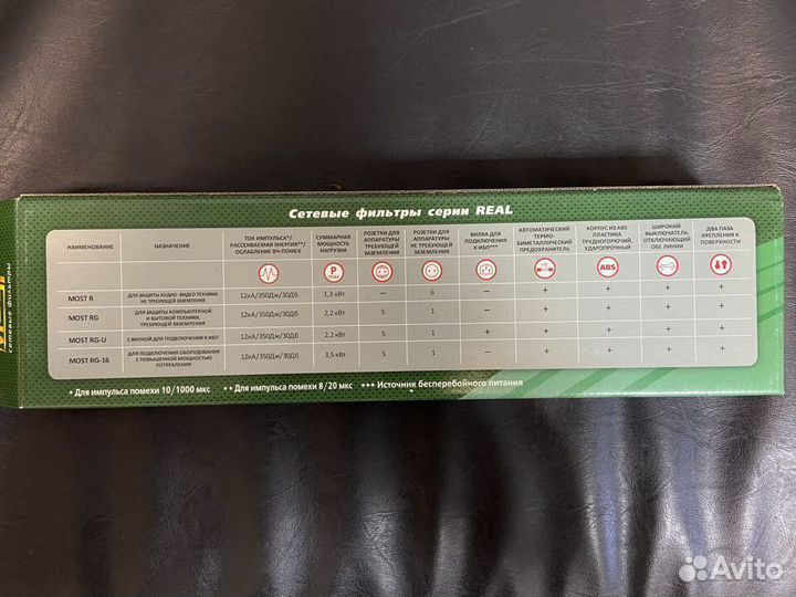 Сетевой фильтр most Real RG, черный, 2 м