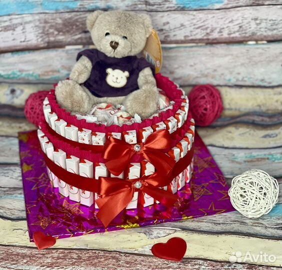 Kinder торт с Мишкой подарок для девушки