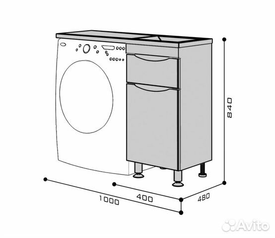 Тумба под стиральную машину Даллас 100 см