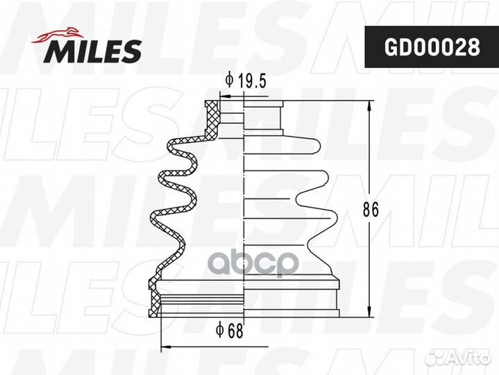 Комплект пыльника шруса внутреннего citroen c3