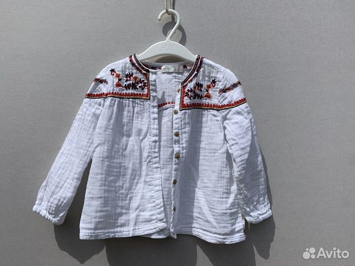 Муслиновая рубашка Zara летняя 98-104