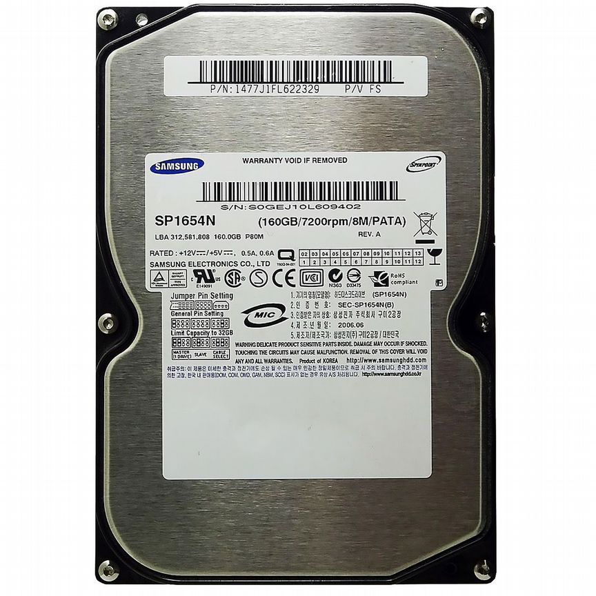 [SP1634N] Жесткий Диск Samsung Sp1654n 160gb Ide 3.5" Sp1634n