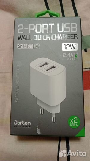 Сетевой адаптер с двумя USB-A выходами новый