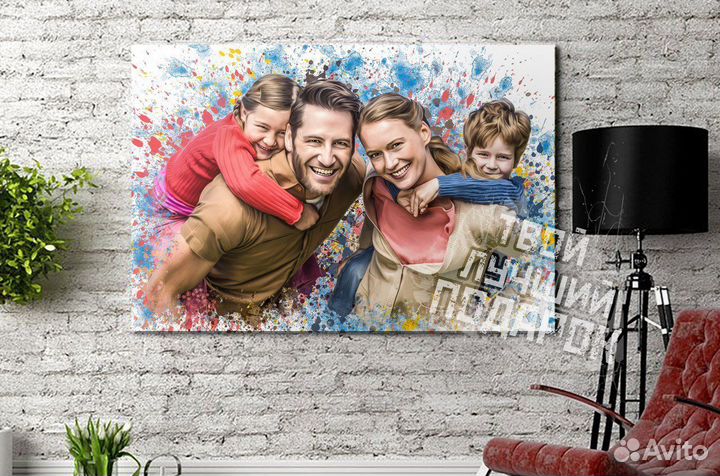 Портрет по фото. картина на холсте за 1 день