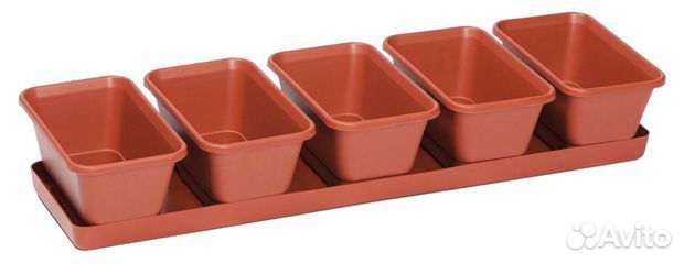 Набор для рассады мини-сад 5 горшков с поддоном, 5
