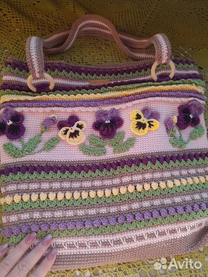 Вязаная крючком сумка.Ручная авторская работа