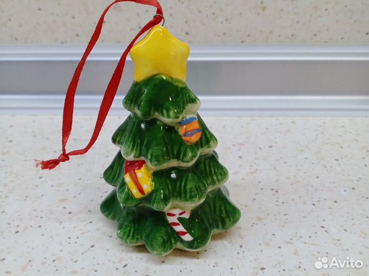 Новогодние фигурки снеговик ёлка керамика