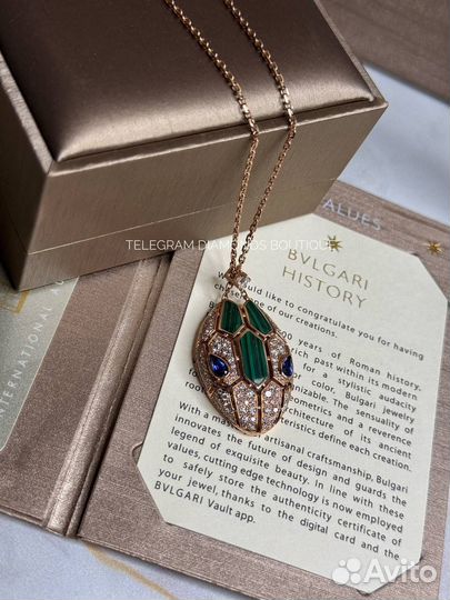 Колье bvlgari serpenti розовое золото 750