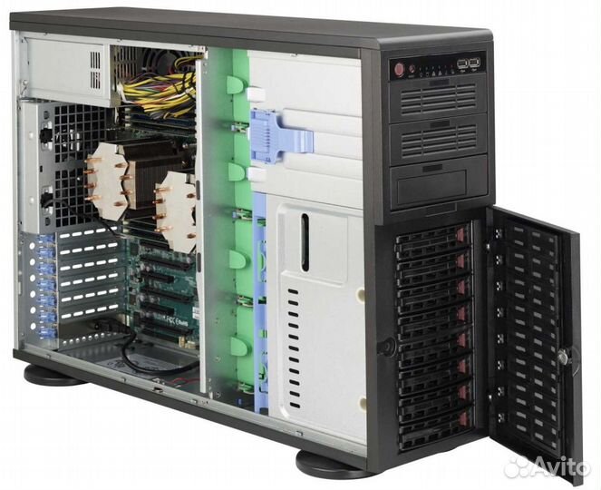 Сервер supermicro е5-2609v2 112гб озу raid ssd sas