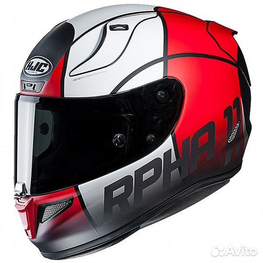 Шлем HJC rpha 11 quintain (Серо-бело-красный MC1SF