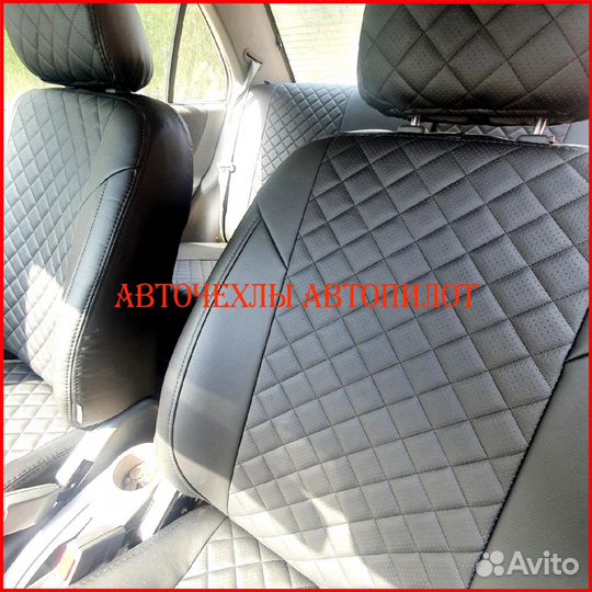 Чехлы Автопилот Hyundai Accent из экокожи чёрные