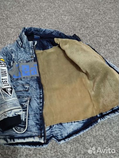 Джинсовая куртка теплая