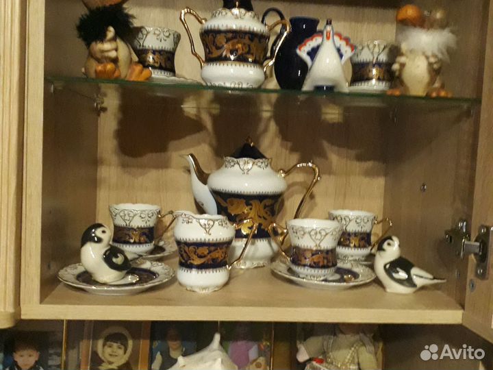 Сервис, чайный антикварныгелочками,очень красивый