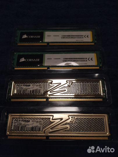 Оперативная память ddr3 OCZ и Corsair 4х2 гб