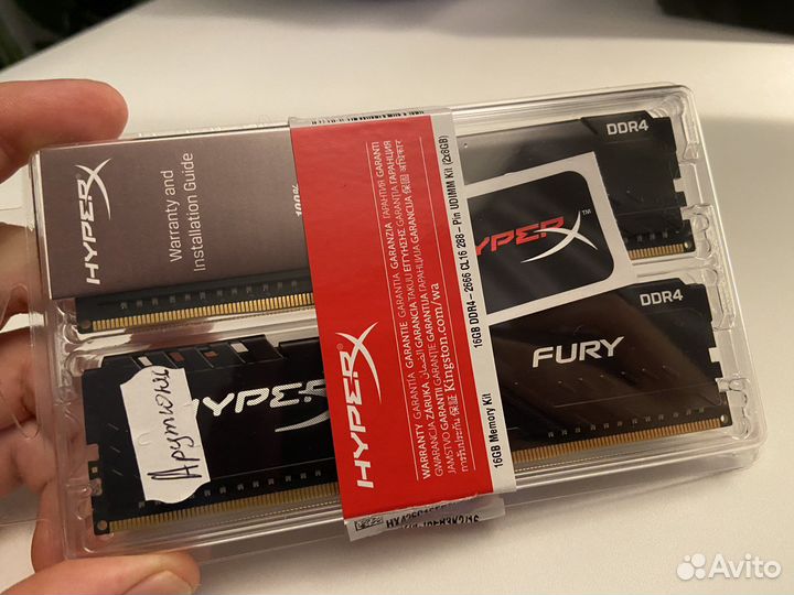 Оперативная память Hyper X DDR 4 Fury 16 GB 2666