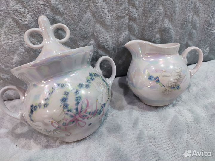 Сахарница и сливочник перламутровые (СССР)