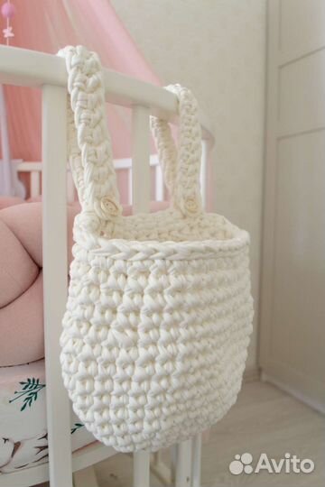 Корзина трикотажная на кроватку