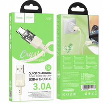 Кабель USB hoco 60W 3A Type-C (1,2м) бежевый