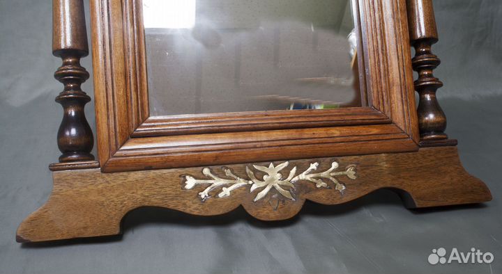 Зеркало настольное, дерево, накладки металл, кон 1