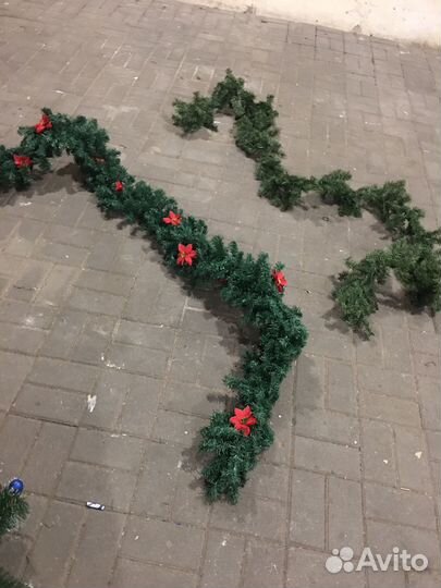 Елки искусственные, лапы и новогодние аксессуары