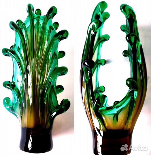 Вазы серии Брызги стекло Чехословакия 1970-80