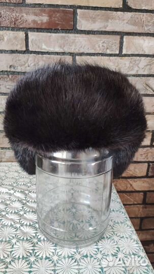 Шапка зимняя кожаная норковая мужская