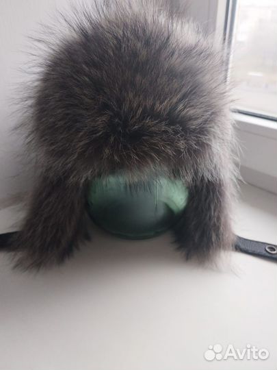 Шапка ушанка кожаная мужская