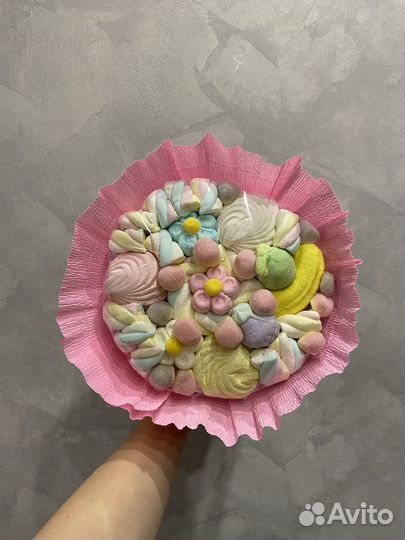 Съедобный букет из зефира, маршмеллоу