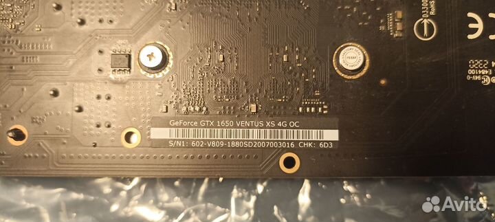 Видеокарта MSI nvidia GeForce GTX 1650 ventus XS