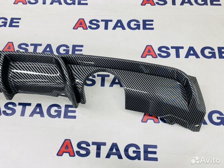 Диффузор заднего бампера BMW F30 под карбон 1*1