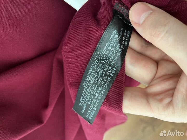 Поло мужская Massimo Dutti сasual fit бордовая М