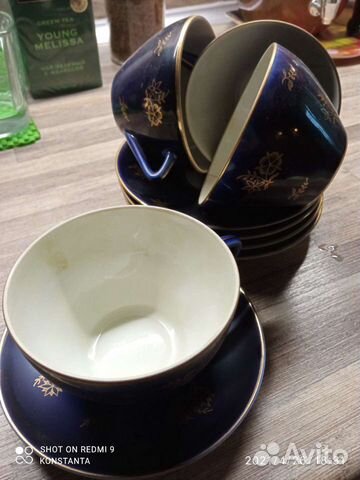 Чайная пара кобальт СССР лфз