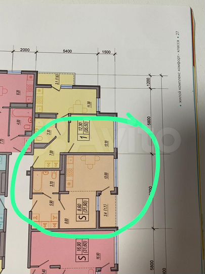 1-к. апартаменты, 34,7 м², 1/12 эт.