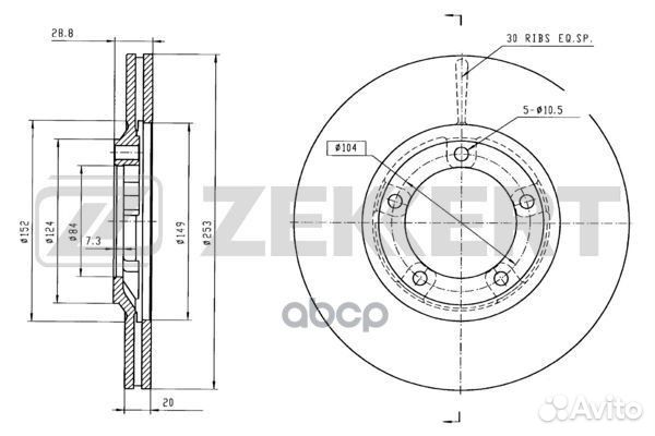 Диск торм. перед. Hyundai H100 93- Porter 94